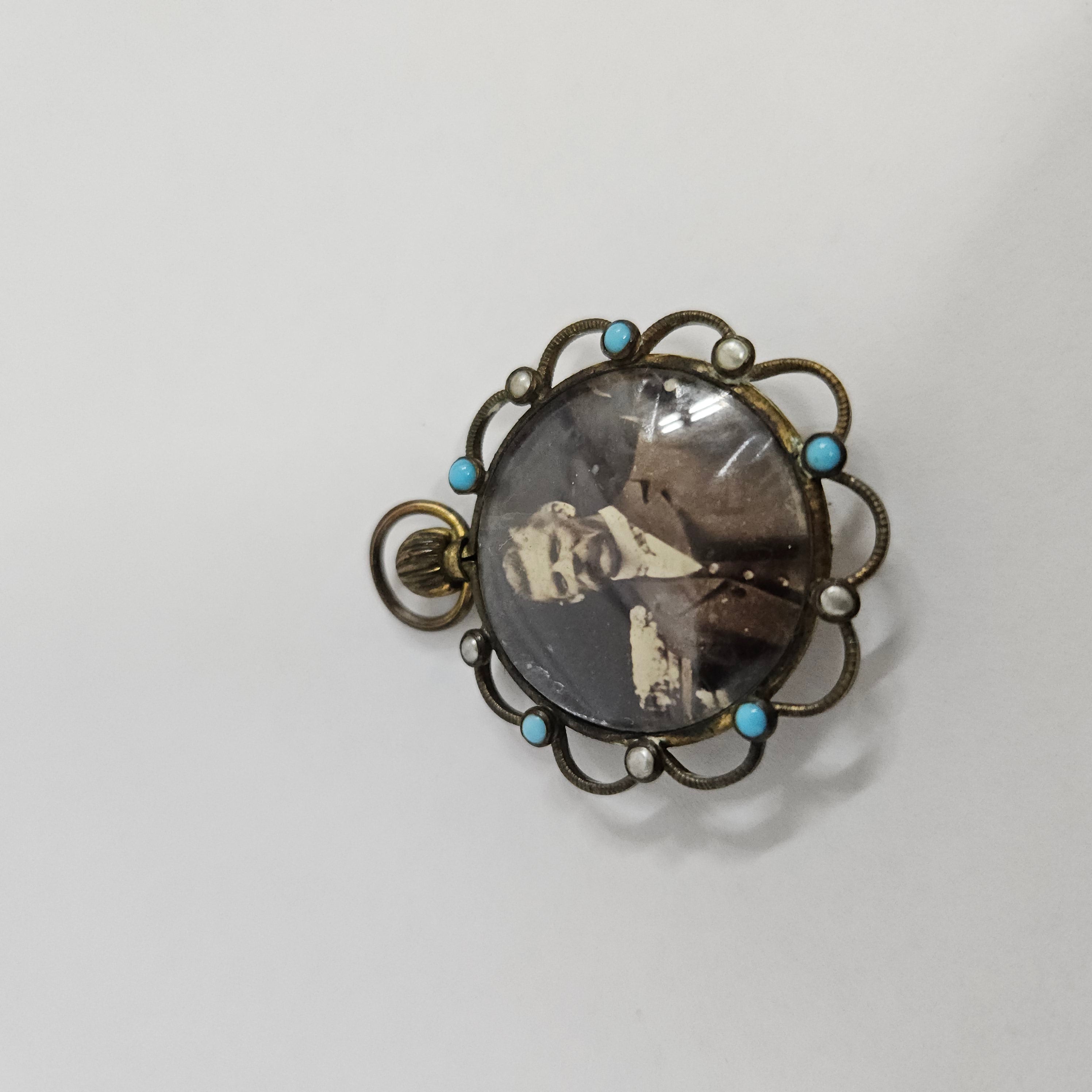 Antique Turquoise & Seed Pearl Pendant/Locket | Antique & Vintage | Moonee Ponds Antiques | Australia Wide Delivery