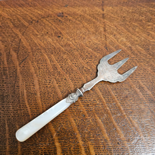 Antique Mother of Pearl & EPNS Silver Bread Fork