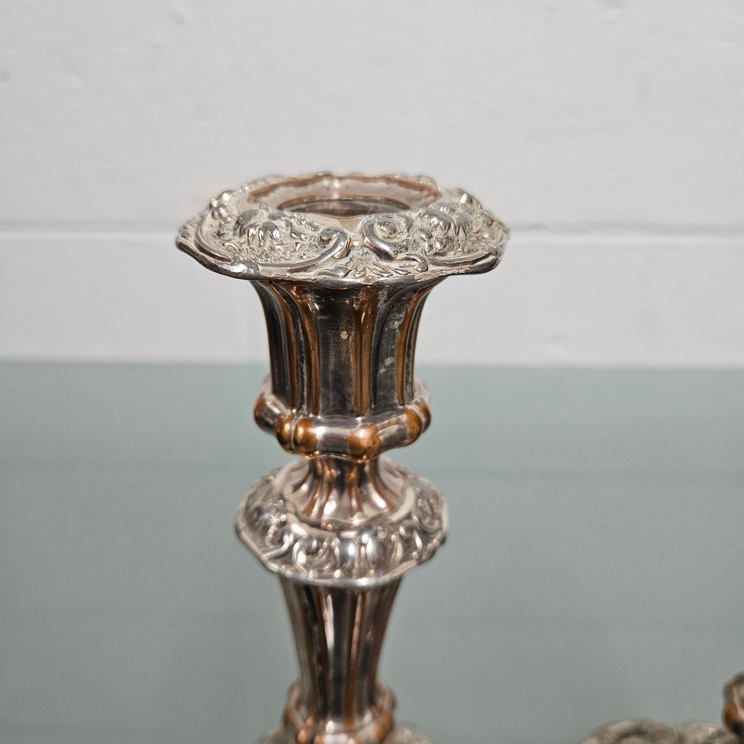 Pair of Sheffield Plate Candle Sticks