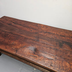 French Oak One Drawer Stretcher Base Coffee Table | Antique & Vintage | Moonee Ponds Antiques | Australia Wide Delivery