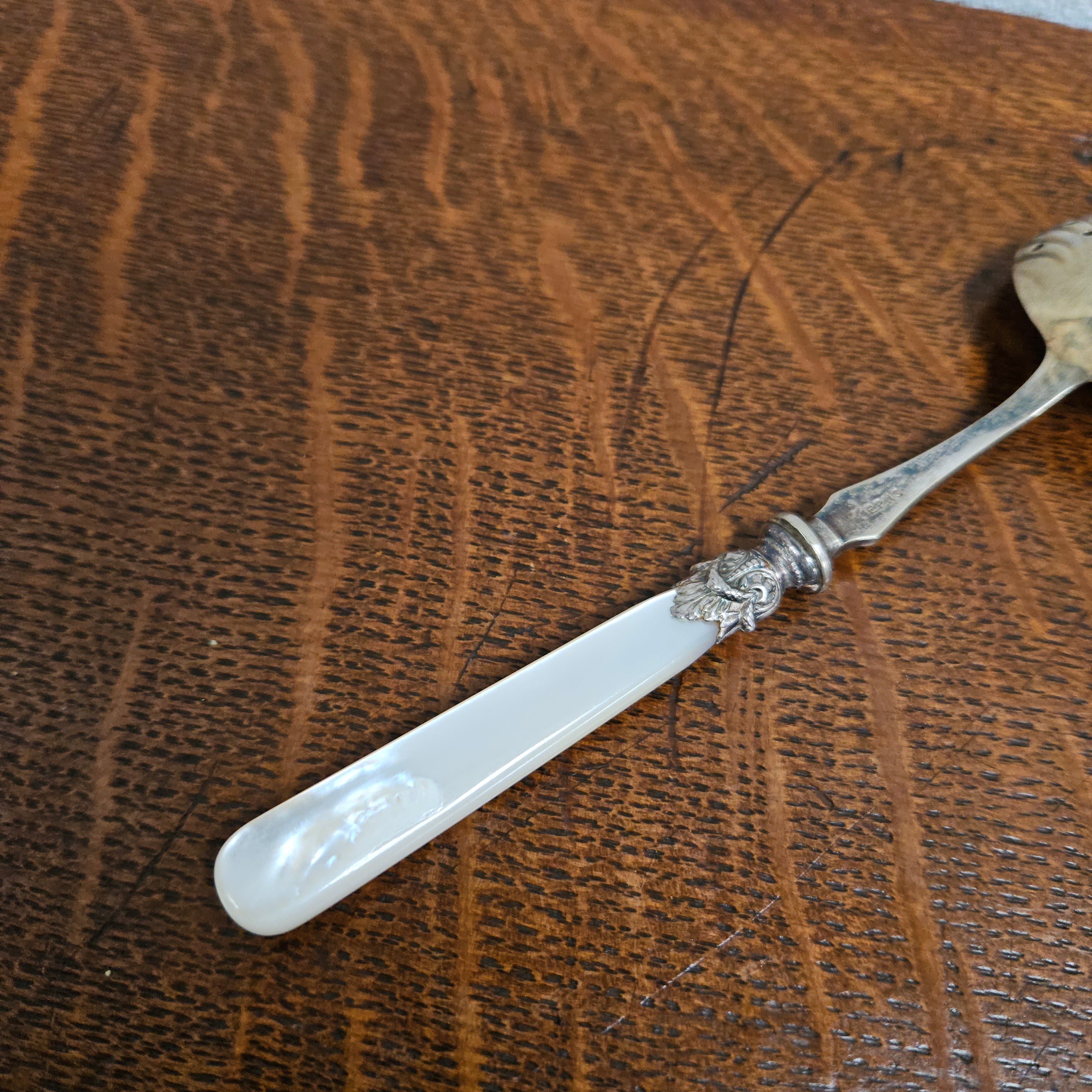 Mother of Pearl & EPNS Silver Sifting Spoon | Antique & Vintage | Moonee Ponds Antiques | Australia Wide Delivery