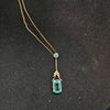 Edwardian 9ct Gold Silver Lined Aquamarine Pendant & Chain | Antique & Vintage | Moonee Ponds Antiques | Australia Wide Delivery