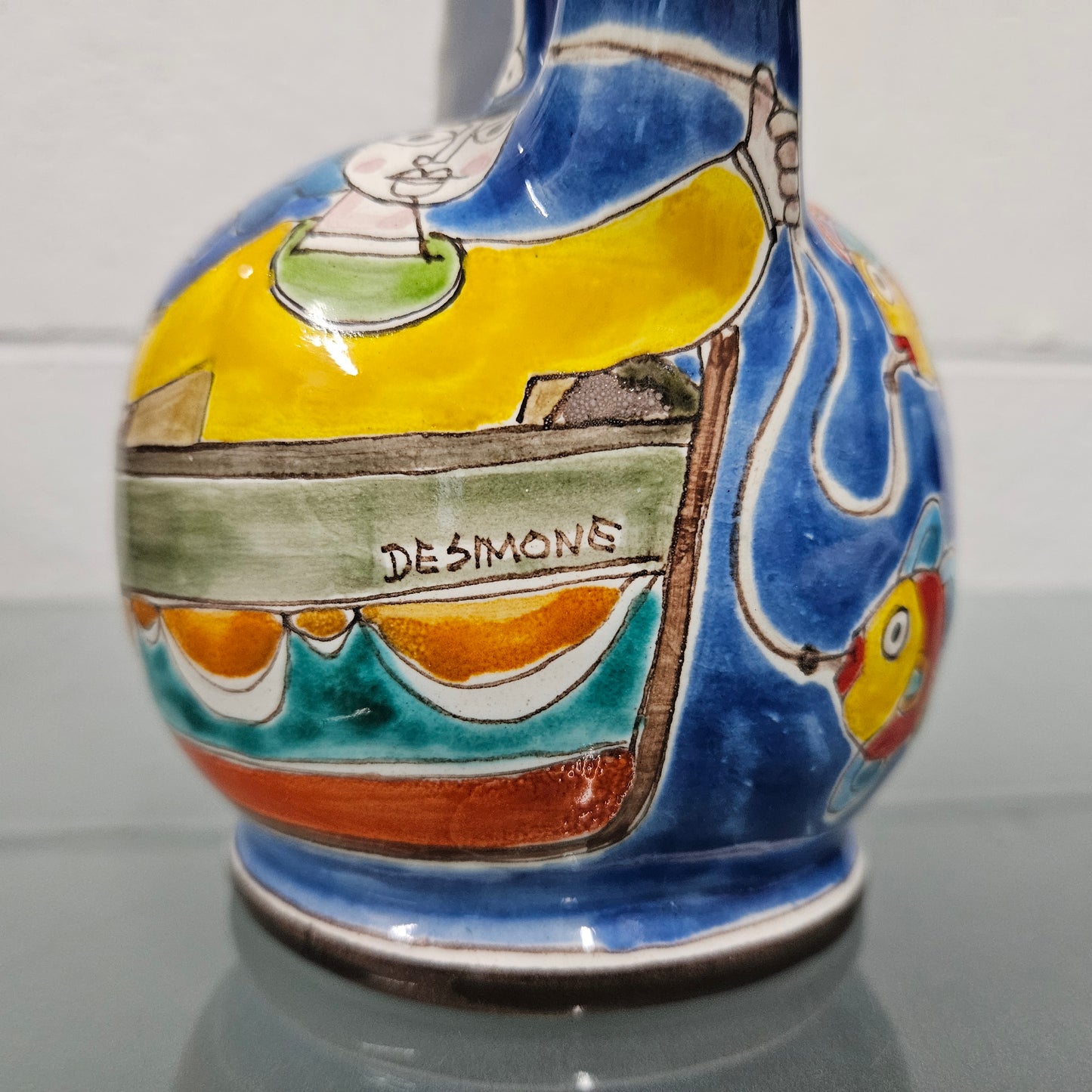 Vintage Signed "Desimone" Hand Painted Pitcher