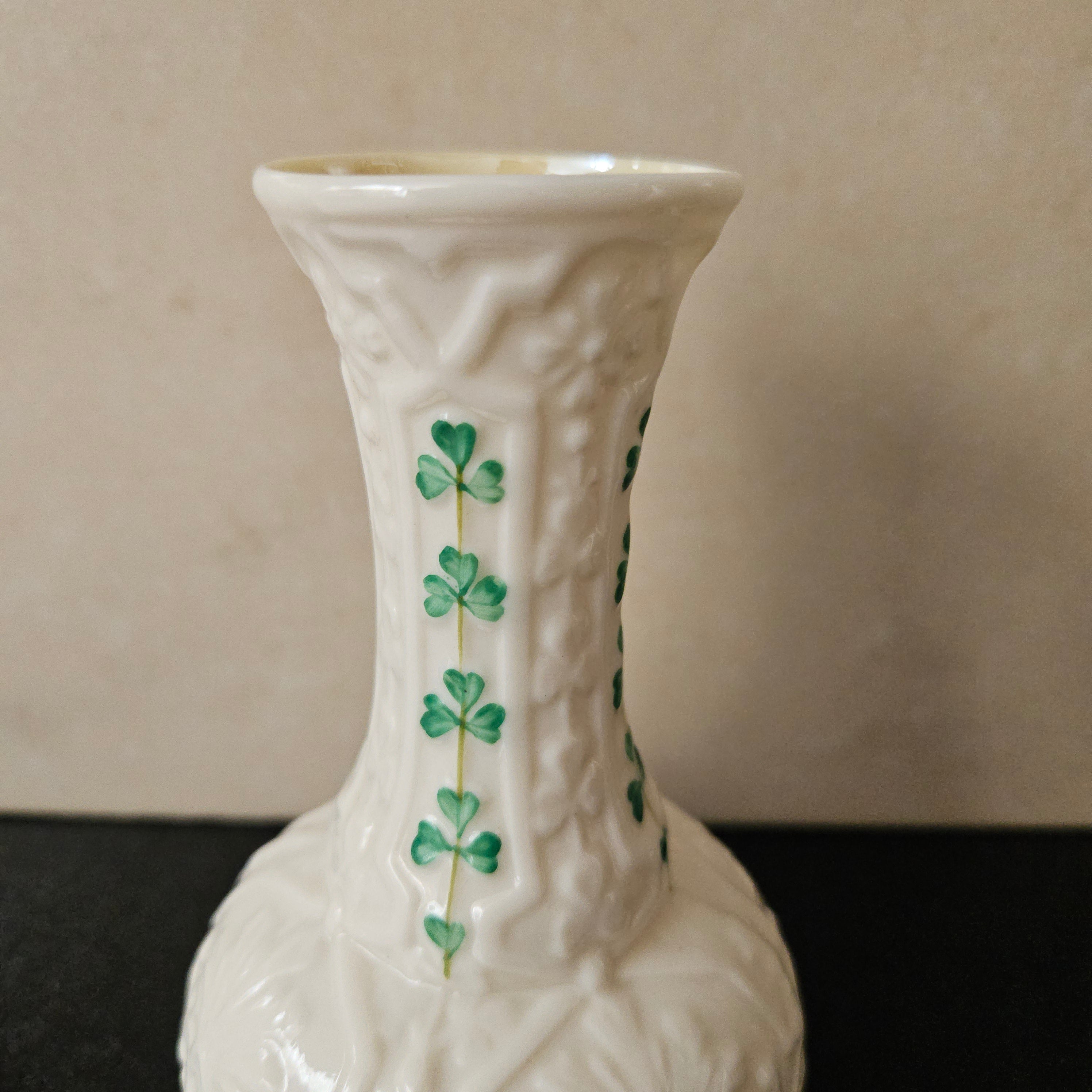 Belleek Shamrock Pattern Small Vase | Antique & Vintage | Moonee Ponds Antiques | Australia Wide Delivery