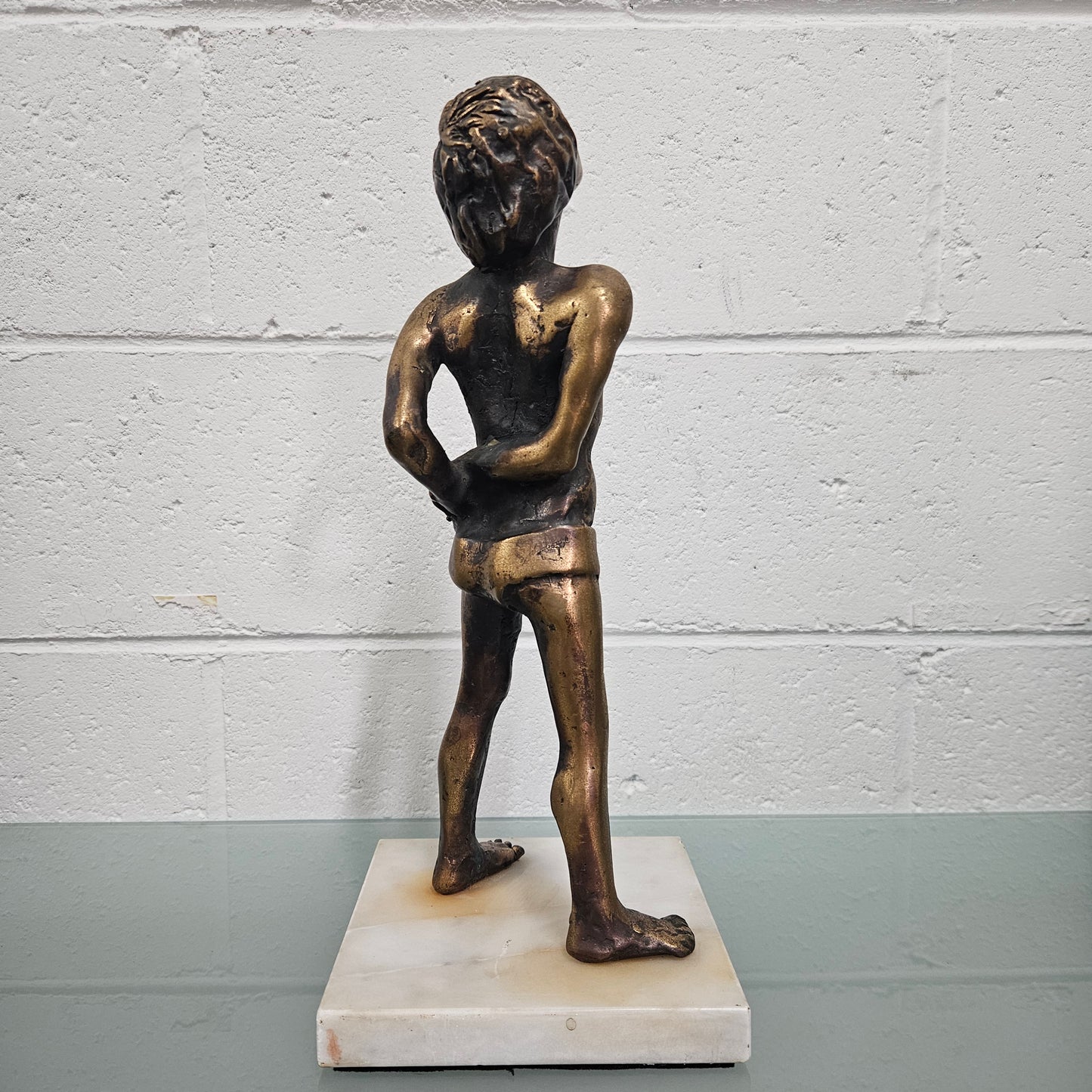 Mid Century Modern Bronze Of Young Boy