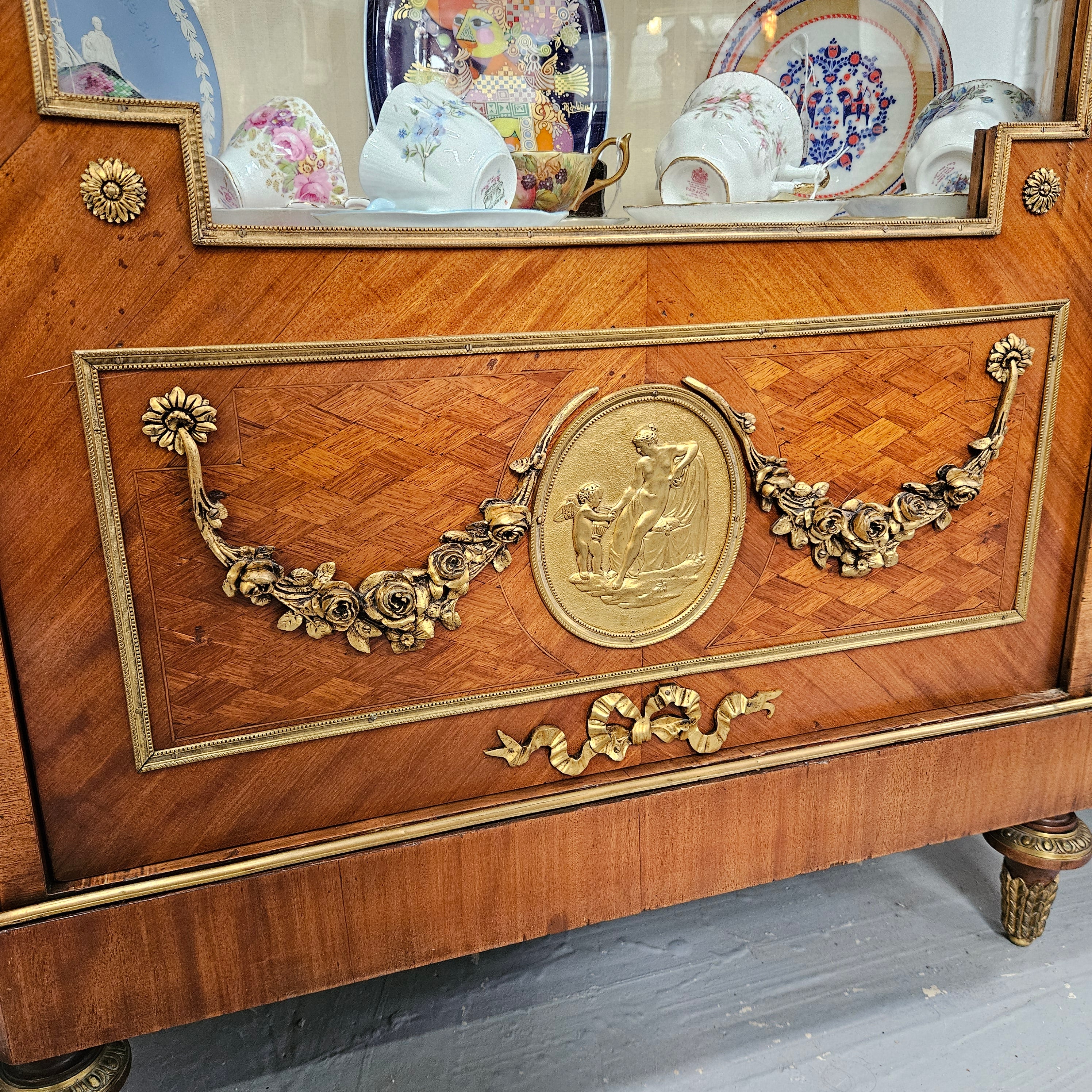 Stunning French Walnut Louis XVI Style Vitrine | Antique & Vintage | Moonee Ponds Antiques | Australia Wide Delivery