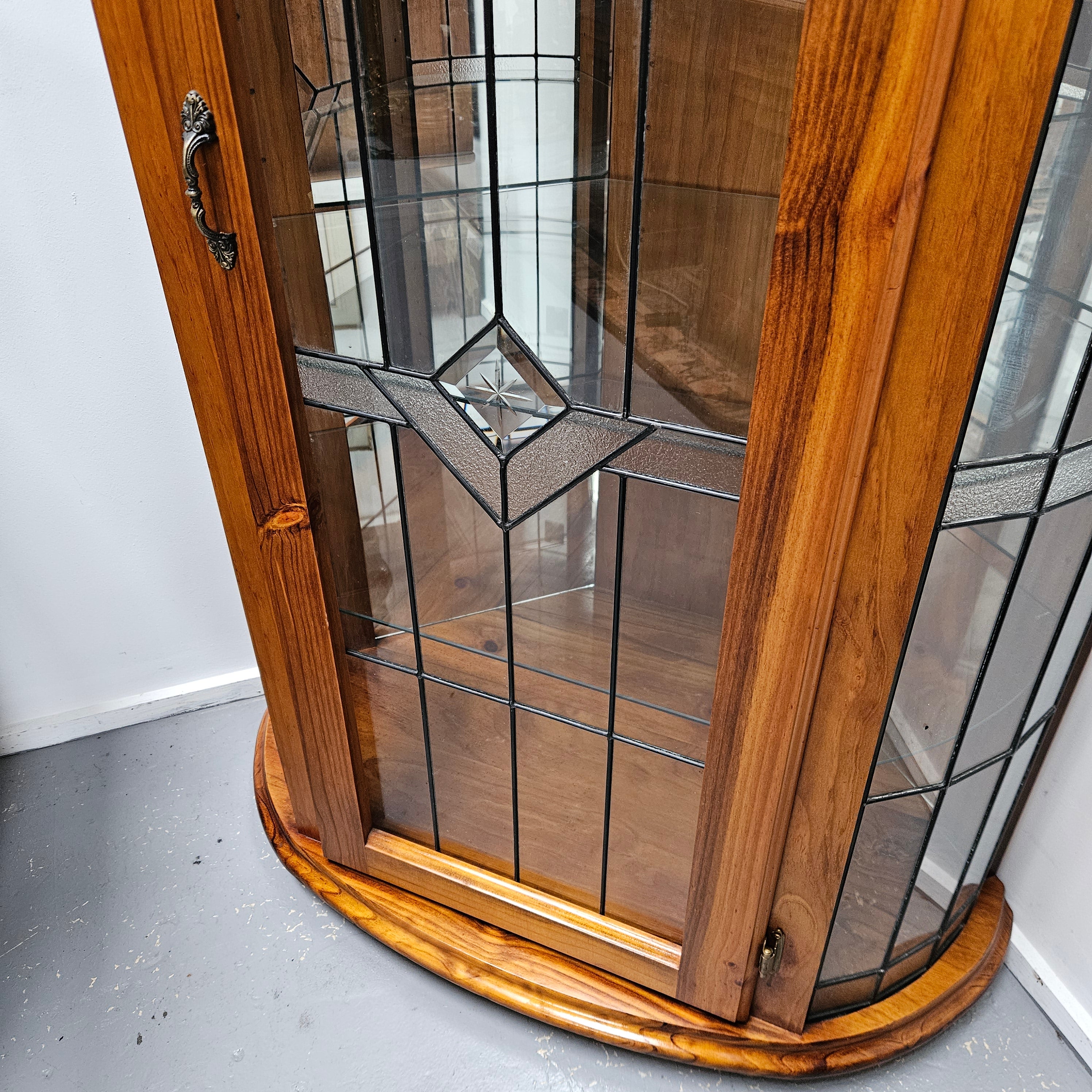 A Quality Reproduction Leadlight Corner Cabinet | Antique & Vintage | Moonee Ponds Antiques | Australia Wide Delivery