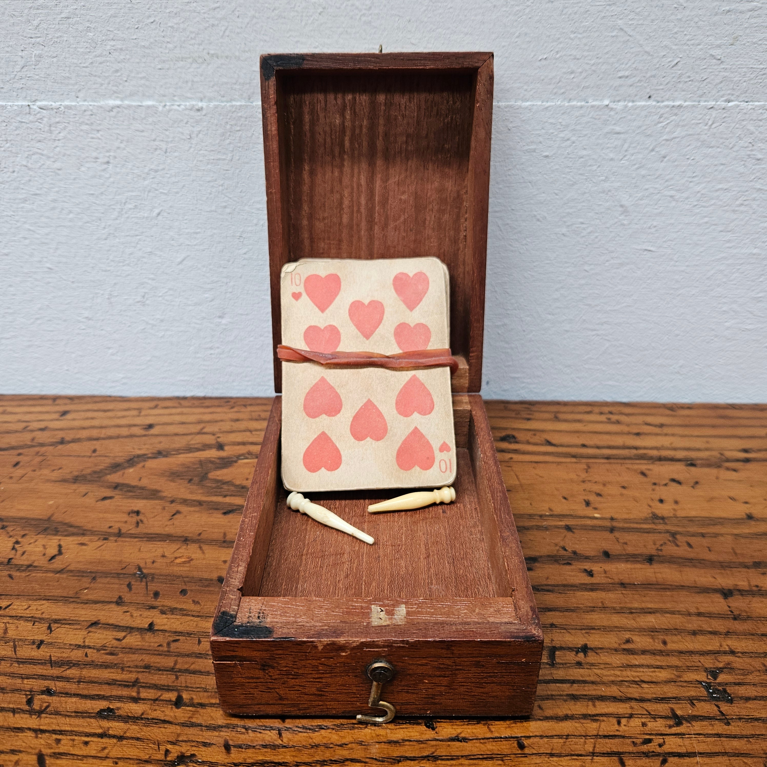 Antique Mahogany & Rosewood & Ivory Inlaid Cribbage Box | Antique & Vintage | Moonee Ponds Antiques | Australia Wide Delivery