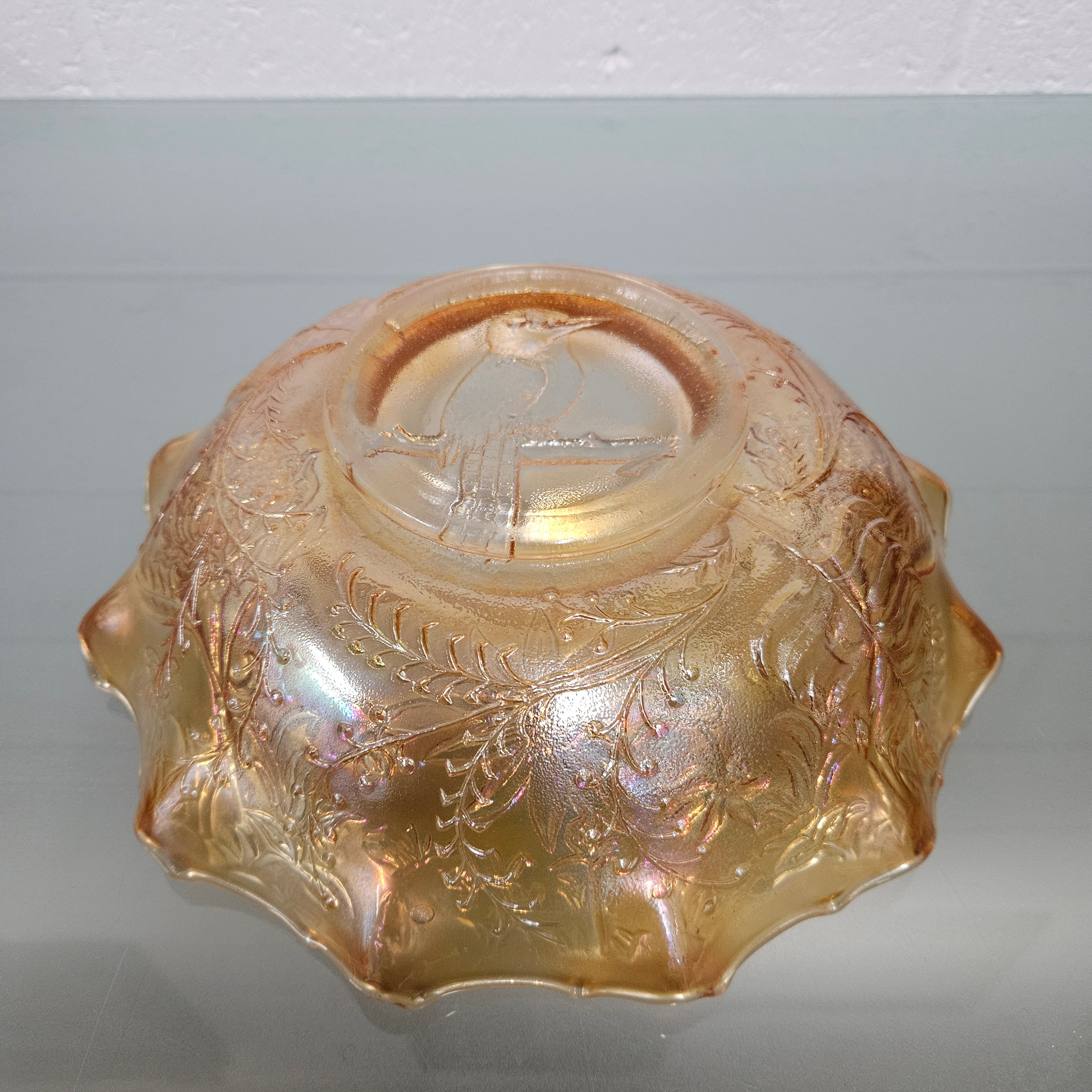 Australian Kookaburra Master Carnival Glass Bowl | Antique & Vintage | Moonee Ponds Antiques | Australia Wide Delivery