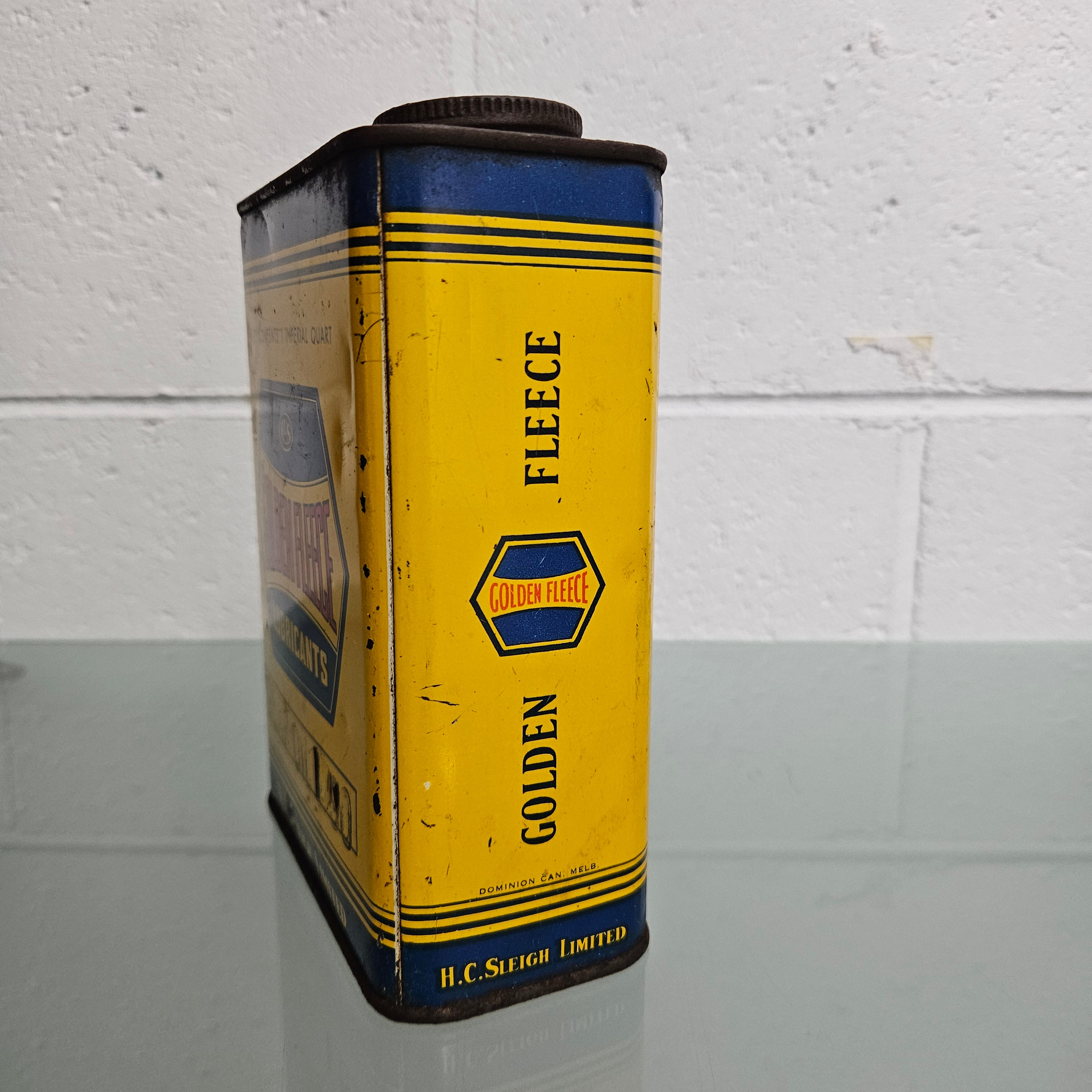 Vintage Golden Fleece "Lubricant" Tin | Antique & Vintage | Moonee Ponds Antiques | Australia Wide Delivery
