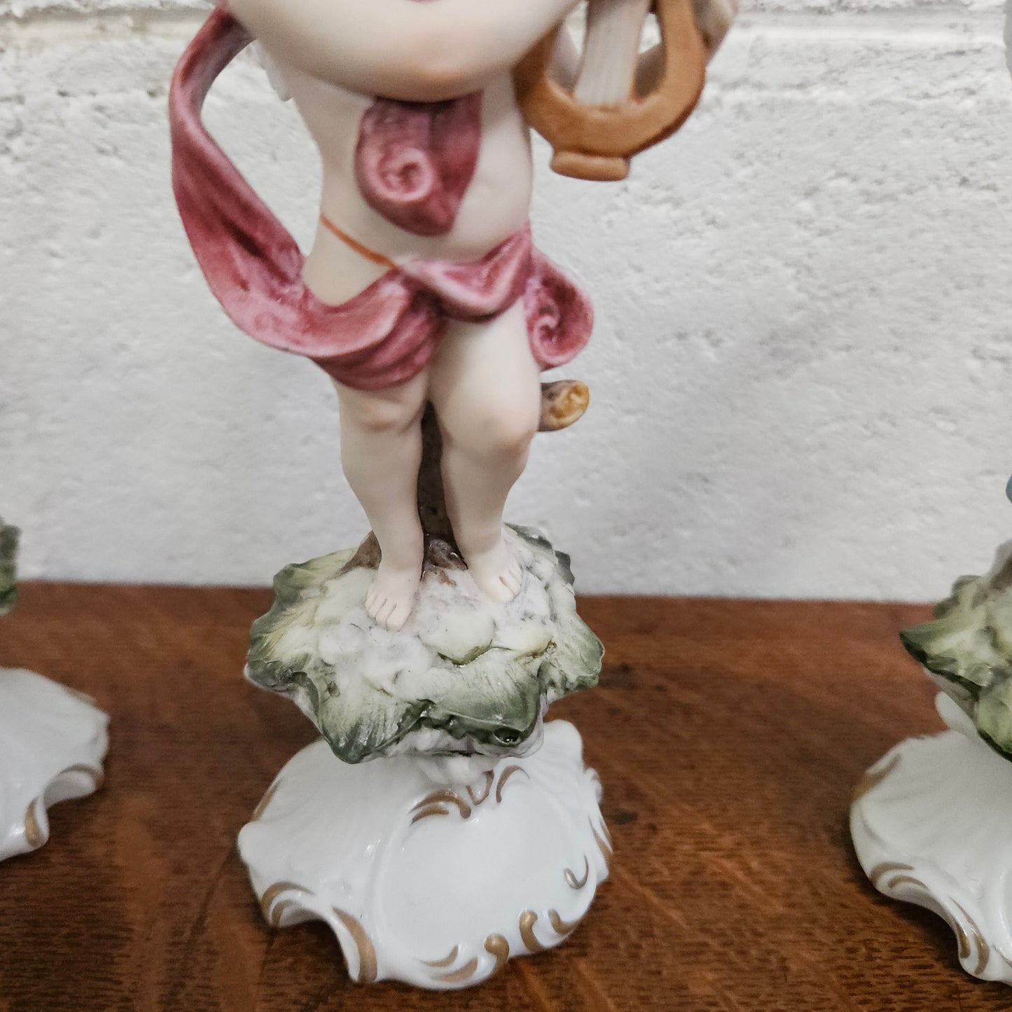 Set of Three Capodimonte Angle Figurines