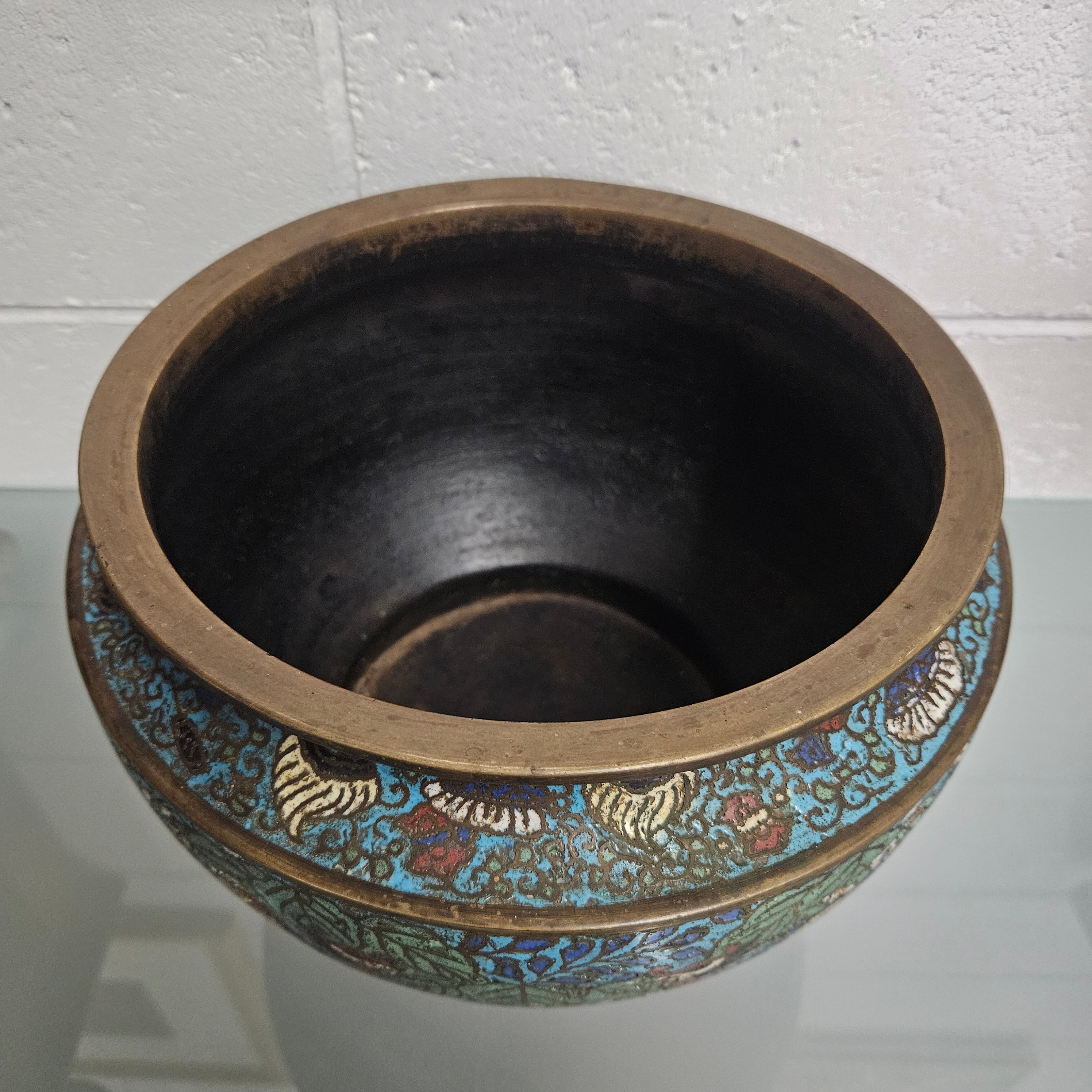 Antique Chinese Bronze & Cloisonne Planter | Antique & Vintage | Moonee Ponds Antiques | Australia Wide
