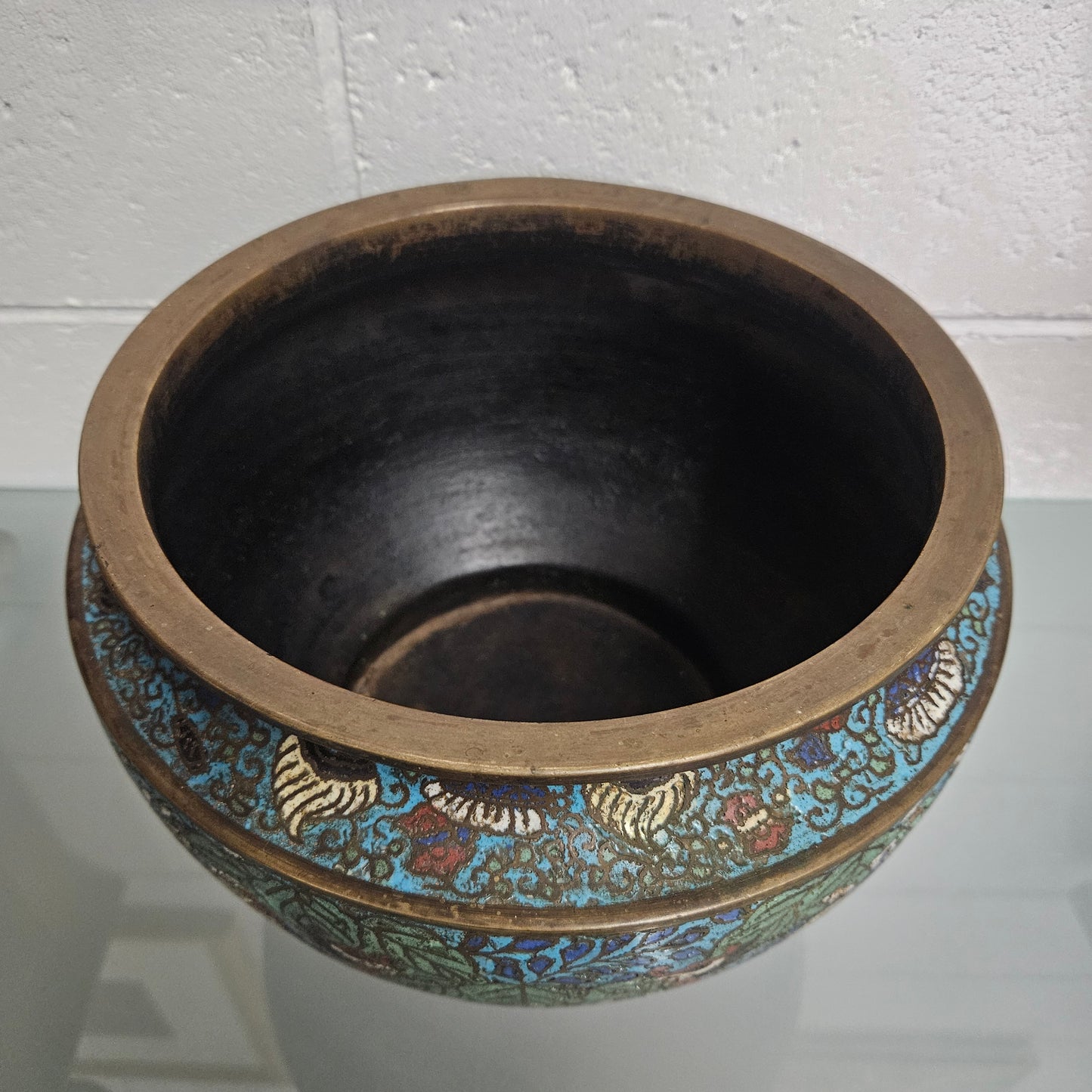 Antique Chinese Bronze & Cloisonne Planter