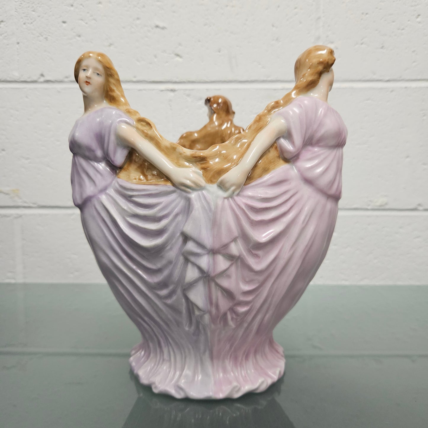 Stunning Hand Painted Dresden PMP Porzelion Art Nouveau Table Centre Piece