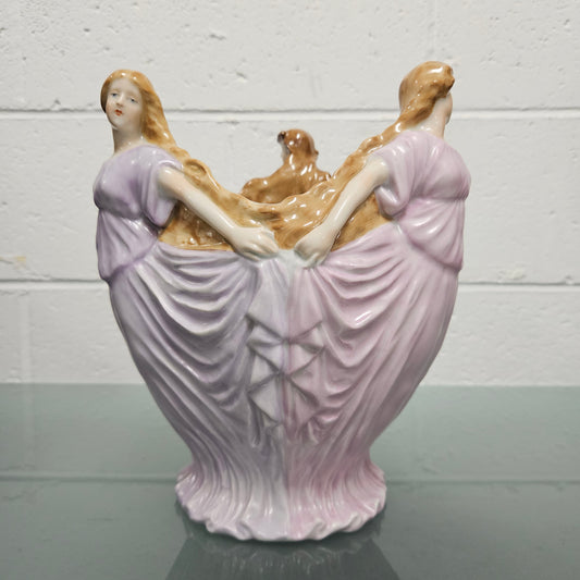 Stunning Hand Painted Dresden PMP Porzelion Art Nouveau Table Centre Piece
