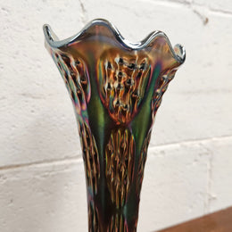 Iridescent Carnival Glass Vase