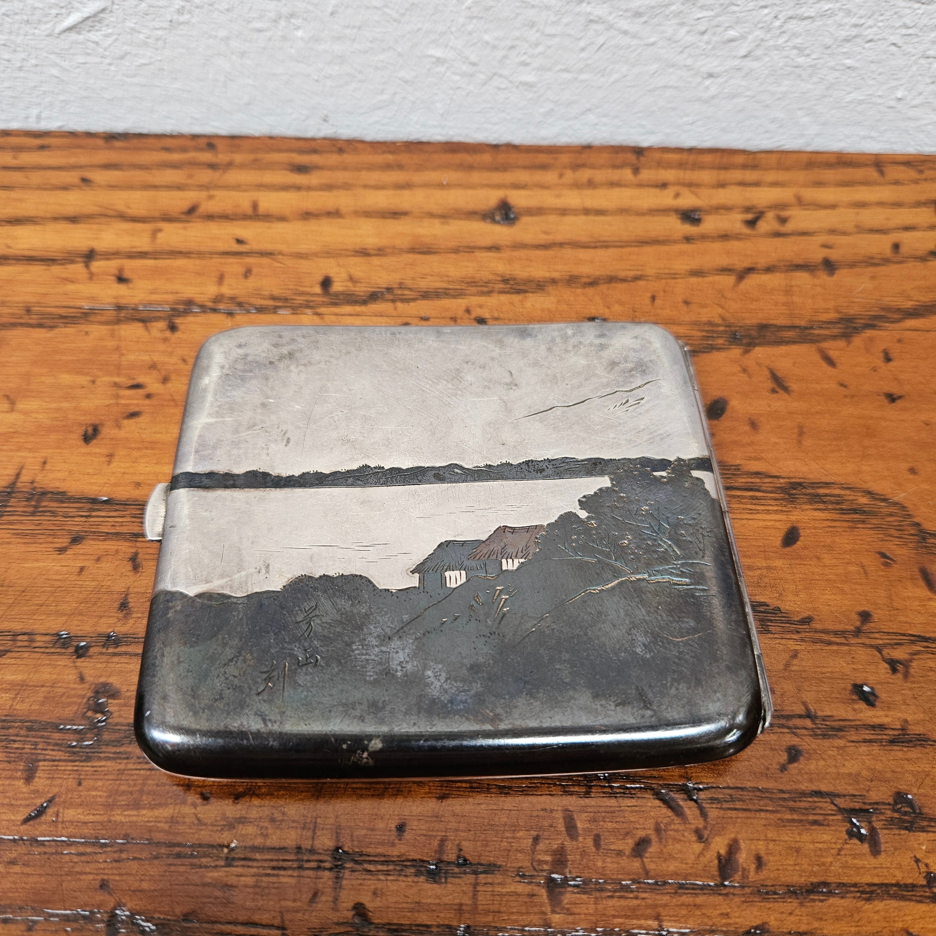 Antique Japanese Mixed Metal Engraved/Embossed Cigarette Case | Antique & Vintage | Moonee Ponds Antiques | Australia Wide Delivery
