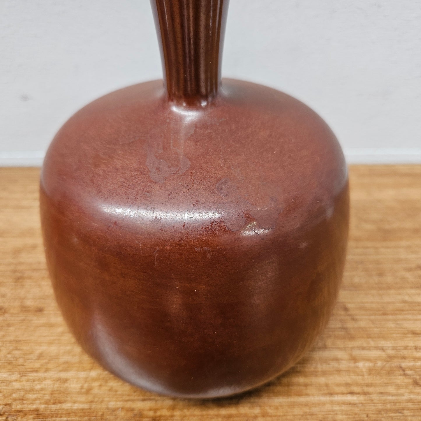 Mid-Century Modern Japanese Red Bronze Vase