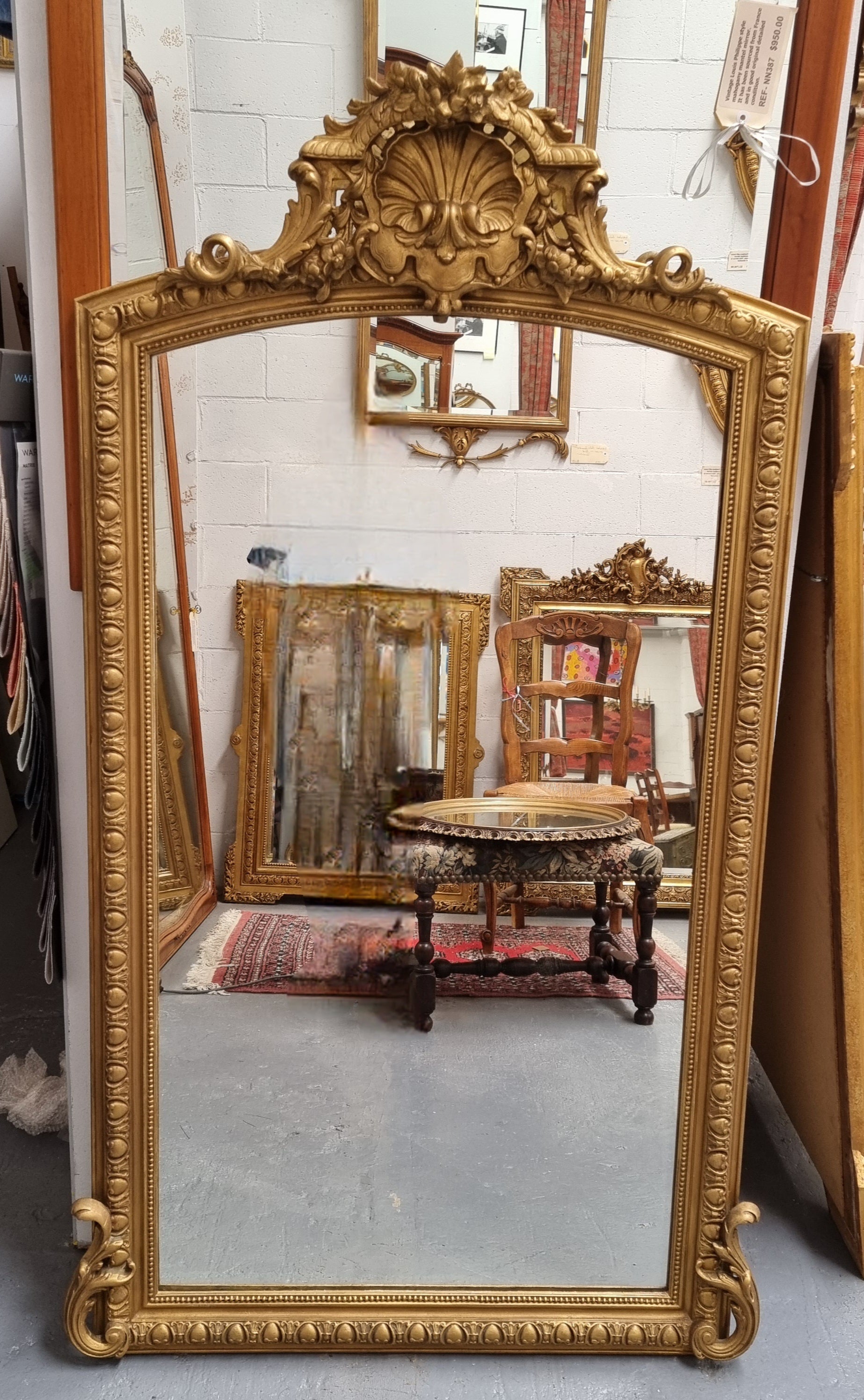Antique Louis XV Style Mantle Mirror