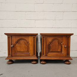 Pair of French Oak Gothic Style Bedsides