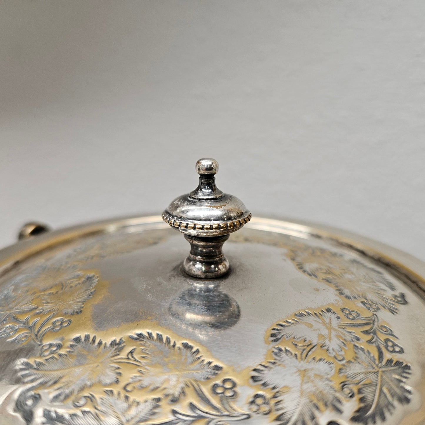 Edwardian Glass Enamel Decorated Biscuit Barrel