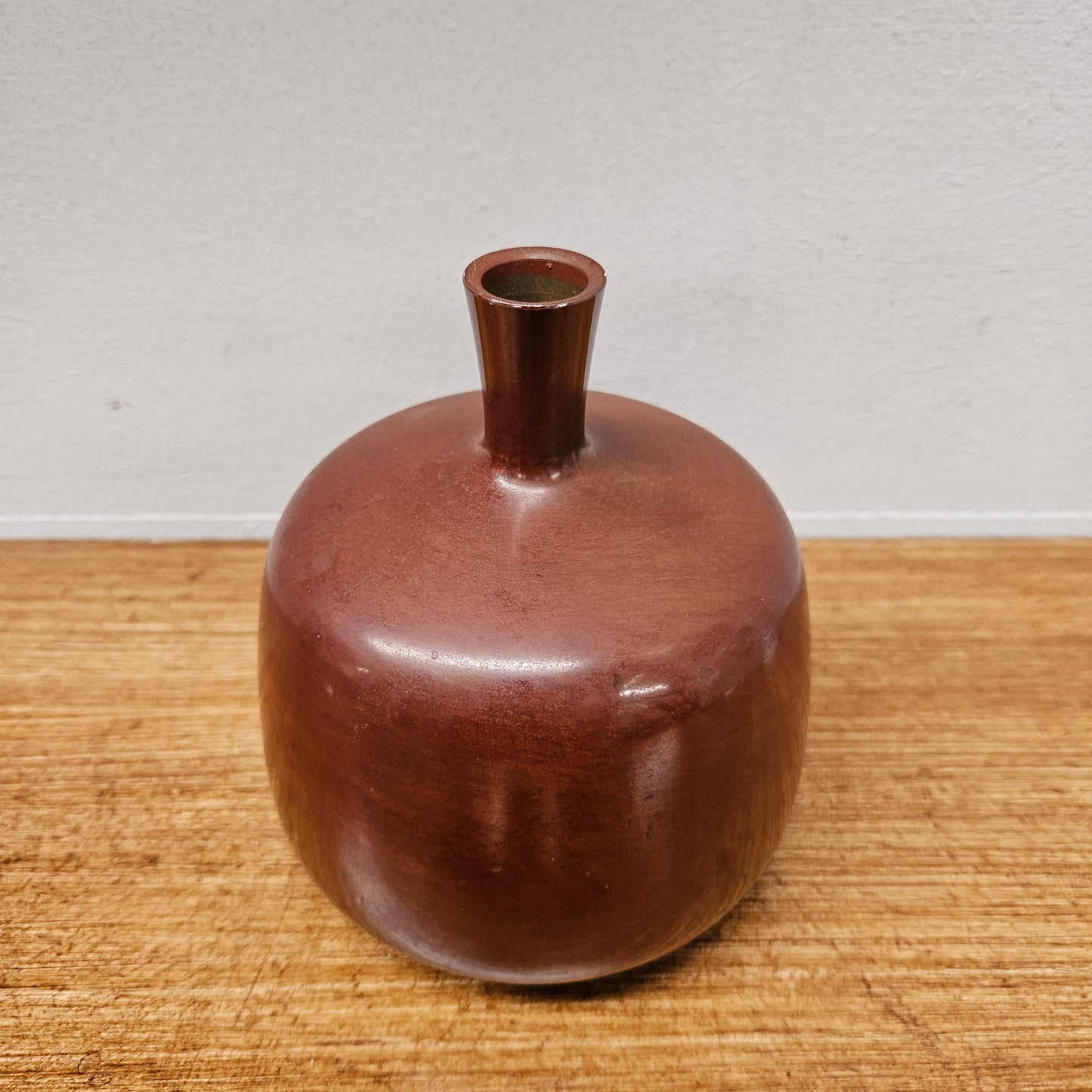 Mid-Century Modern Japanese Red Bronze Vase