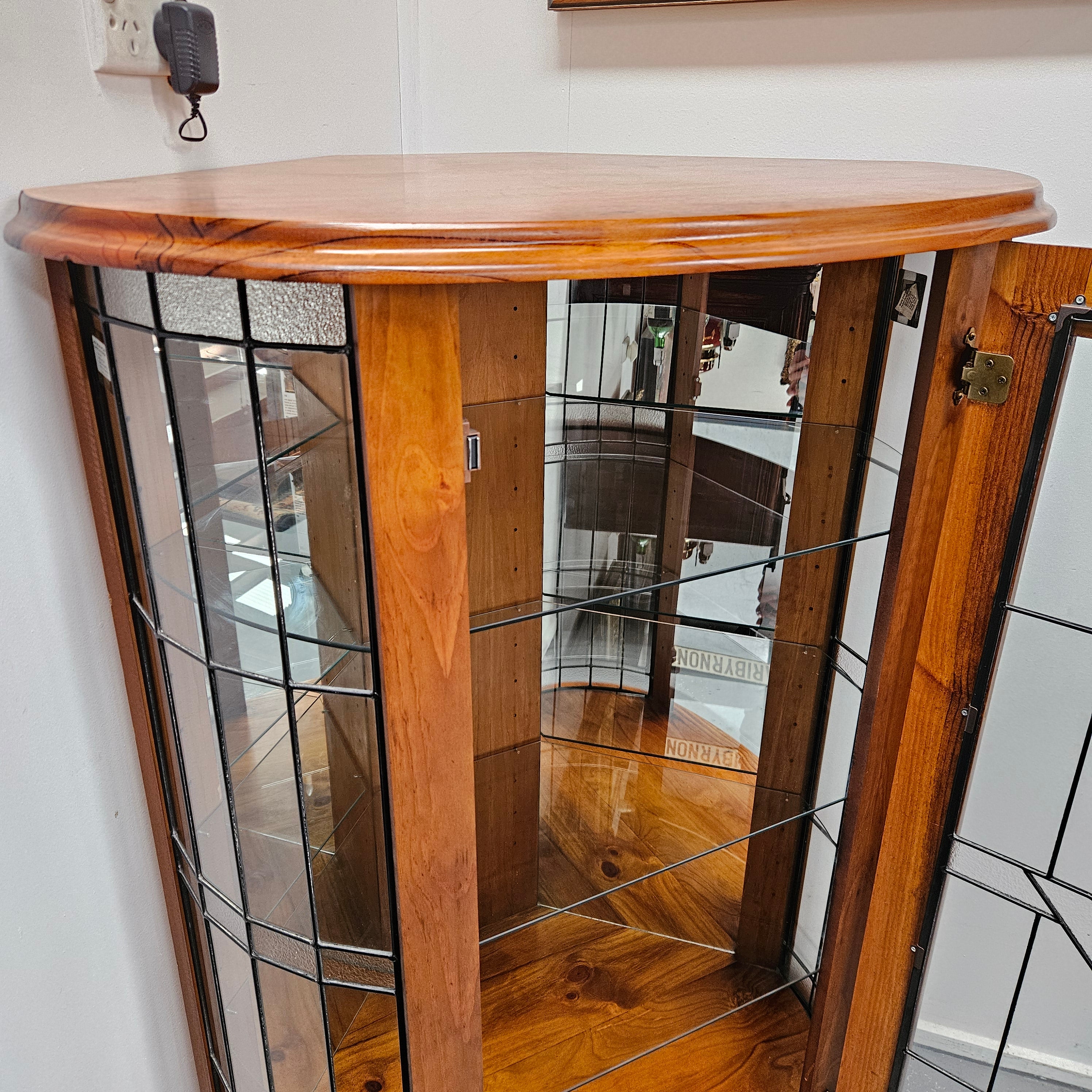A Quality Reproduction Leadlight Corner Cabinet | Antique & Vintage | Moonee Ponds Antiques | Australia Wide Delivery