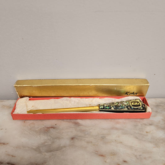 Rare Koha New Zealand Paua Shell Letter Opener