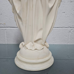 Vintage Superbly Cast Faux Marble Statue Of Our Lady Of Grace