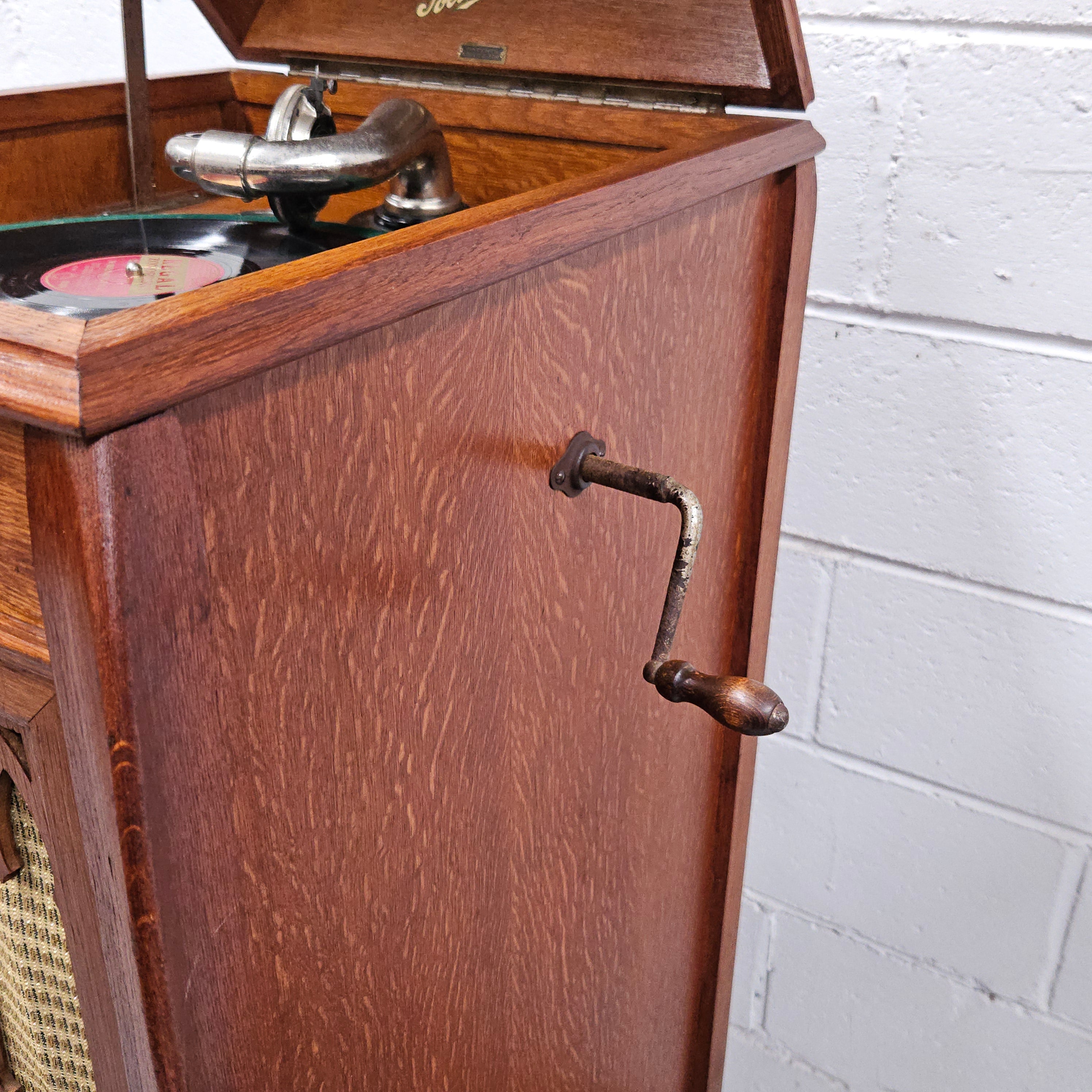 Vintage Oak Cased Gramophone