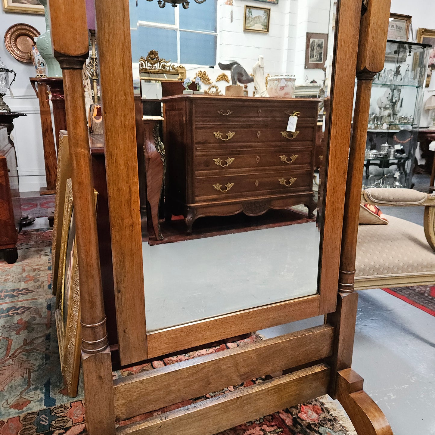 Grand Queensland Maple Cheval Mirror