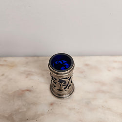Edwardian Birmingham Silver & Bristol Blue Toothpick Holder | Antique & Vintage | Moonee Ponds Antiques | Australia Wide Delivery