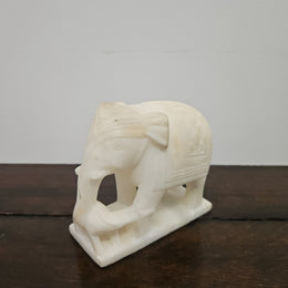 Vintage Hand Carved Indian Alabaster Elephant