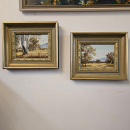 Signed Pair of Oil on Board Paintings