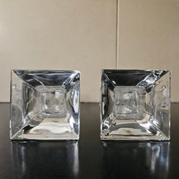 Pair Of Elegant Glass Candle Holders