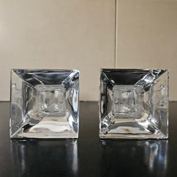 Pair Of Elegant Glass Candle Holders | Antique & Vintage | Moonee Ponds Antiques | Australia Wide Delivery