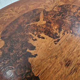 Antique Victorian Inlaid Tilt Top Occasional Table