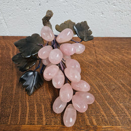Vintage Chinese Rose Quartz Bunch of Grapes