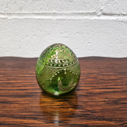 Vintage Faberge' Russian (St Petersburg) Green Glass Egg | Antique & Vintage | Moonee Ponds Antiques | Australia Wide Delivery