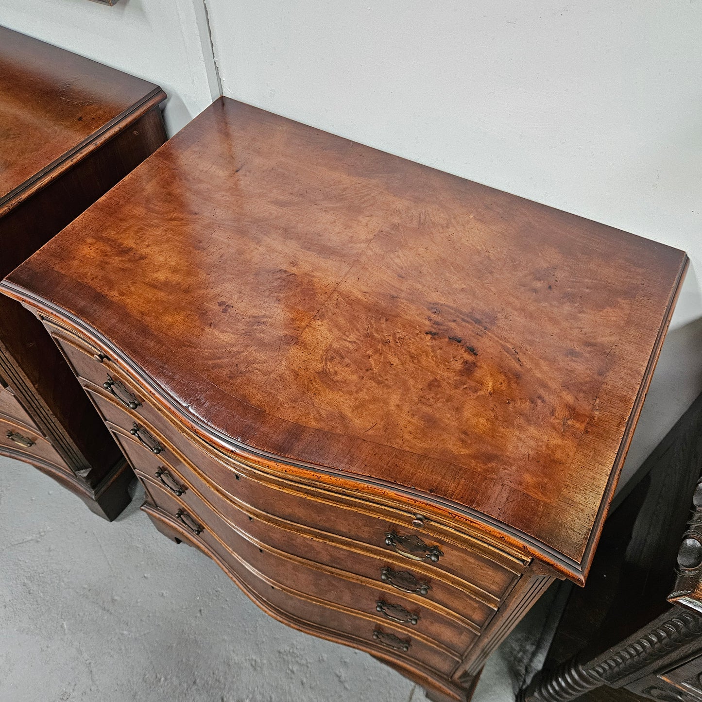 Pair of Georgian Style Chest of Drawers With Four Drawers & a Pull-Out