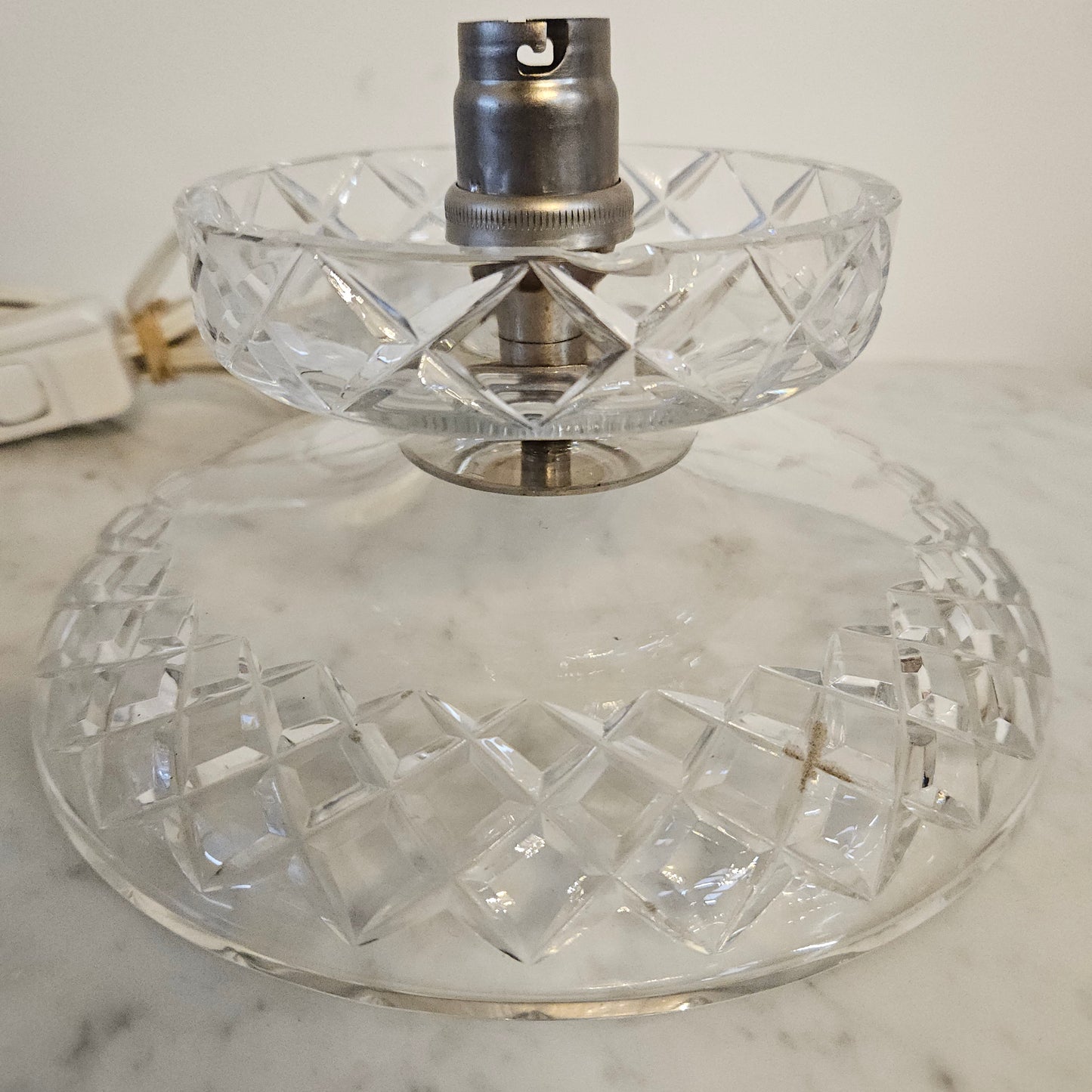 Vintage Art Deco Bohemian Crystal Bedside Lamp