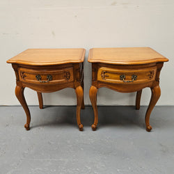 Pair of Vintage French Oak Louis 15th Style Single Drawer Bedsides | Antique & Vintage | Moonee Ponds Antiques | Australia Wide Delivery