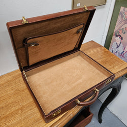 Vintage Brown Leather Briefcase With a Quality Fitted Interior | Antique & Vintage | Moonee Ponds Antiques | Australia Wide Delivery