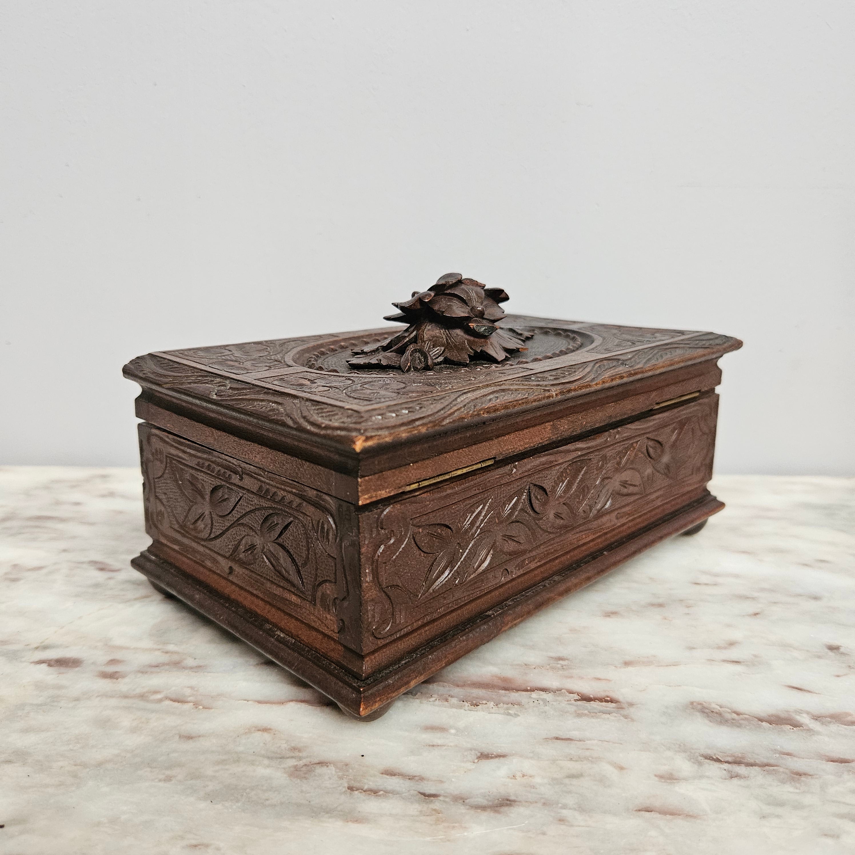 Antique Black Forest Hand Carved Trinket/Jewellery Box | Antique & Vintage | Moonee Ponds Antiques | Australia Wide Delivery