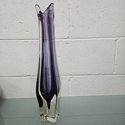 Tall Murano "Somerso" Amethyst & Clair Glass Vase | Antique & Vintage | Moonee Ponds Antiques | Australia Wide Delivery
