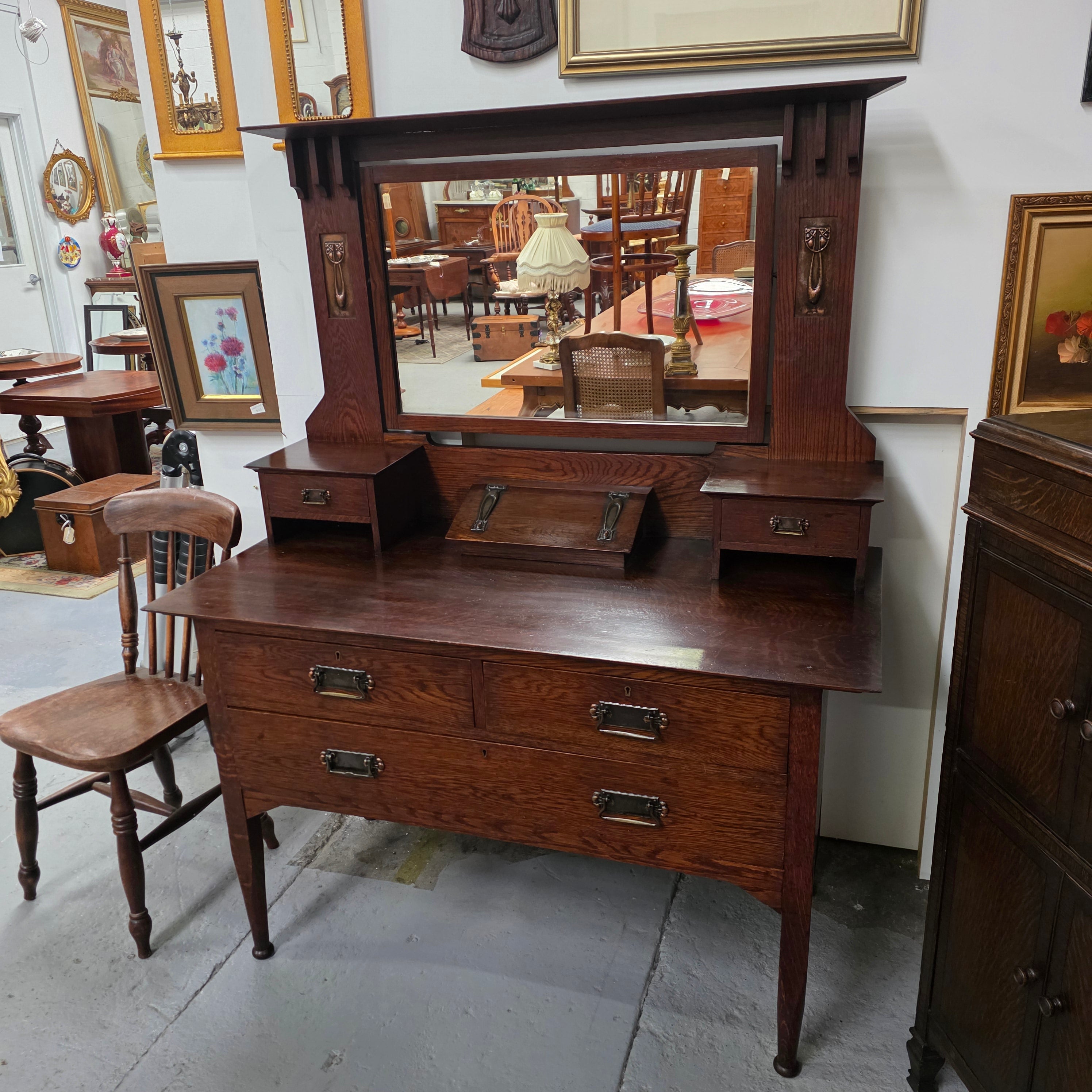 Art and Crafts Oak Dressing Table | Antique & Vintage | Moonee Ponds Antiques | Australia Wide Delivery