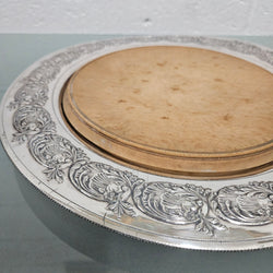 Edwardian Silver and Wooden Bread Cutting Board | Antique & Vintage | Moonee Ponds Antiques | Australia Wide Delivery