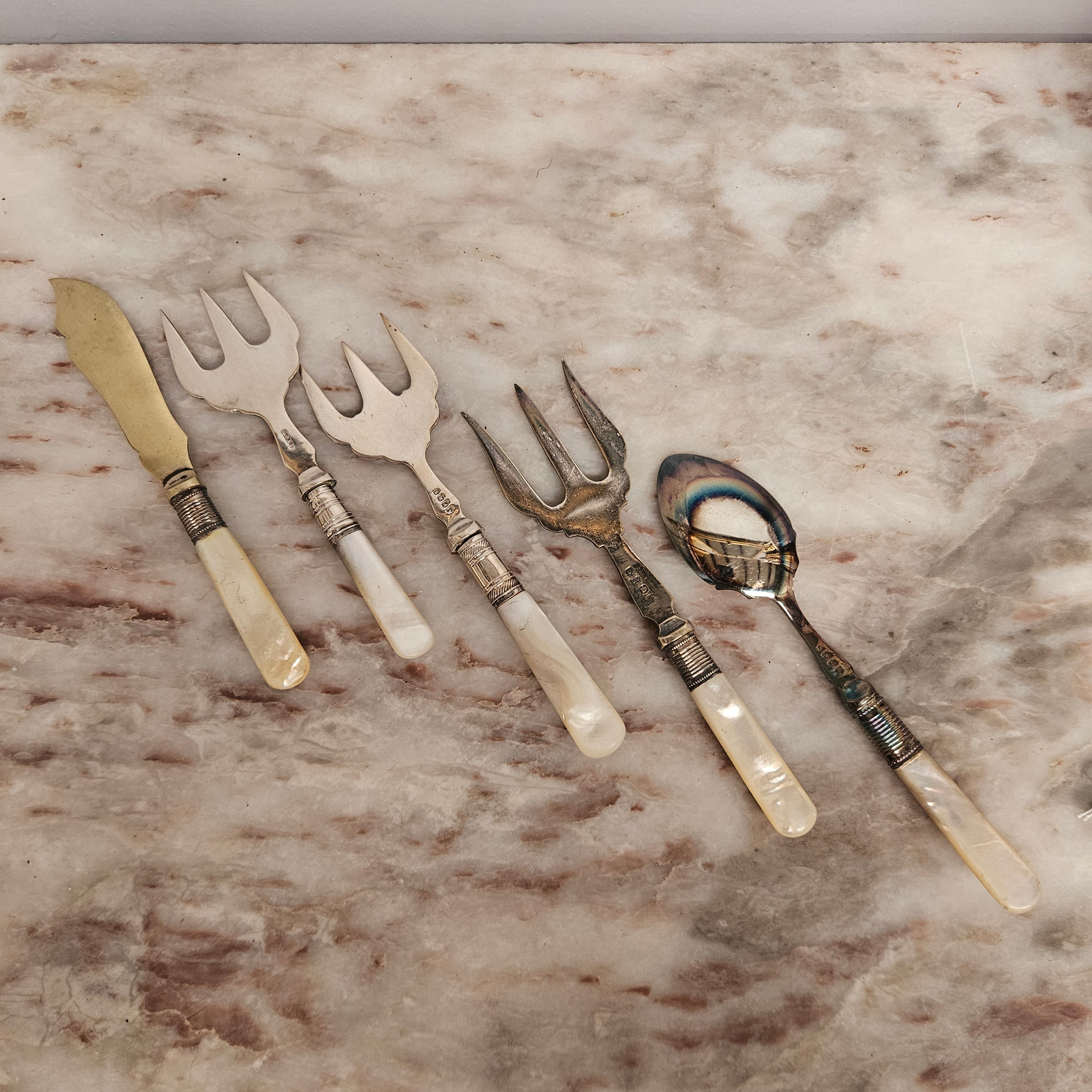 Assorted Mother Of Pearl & Silver Plate Cutlery (5 Items) | Antique & Vintage | Moonee Ponds Antiques | Australia Wide