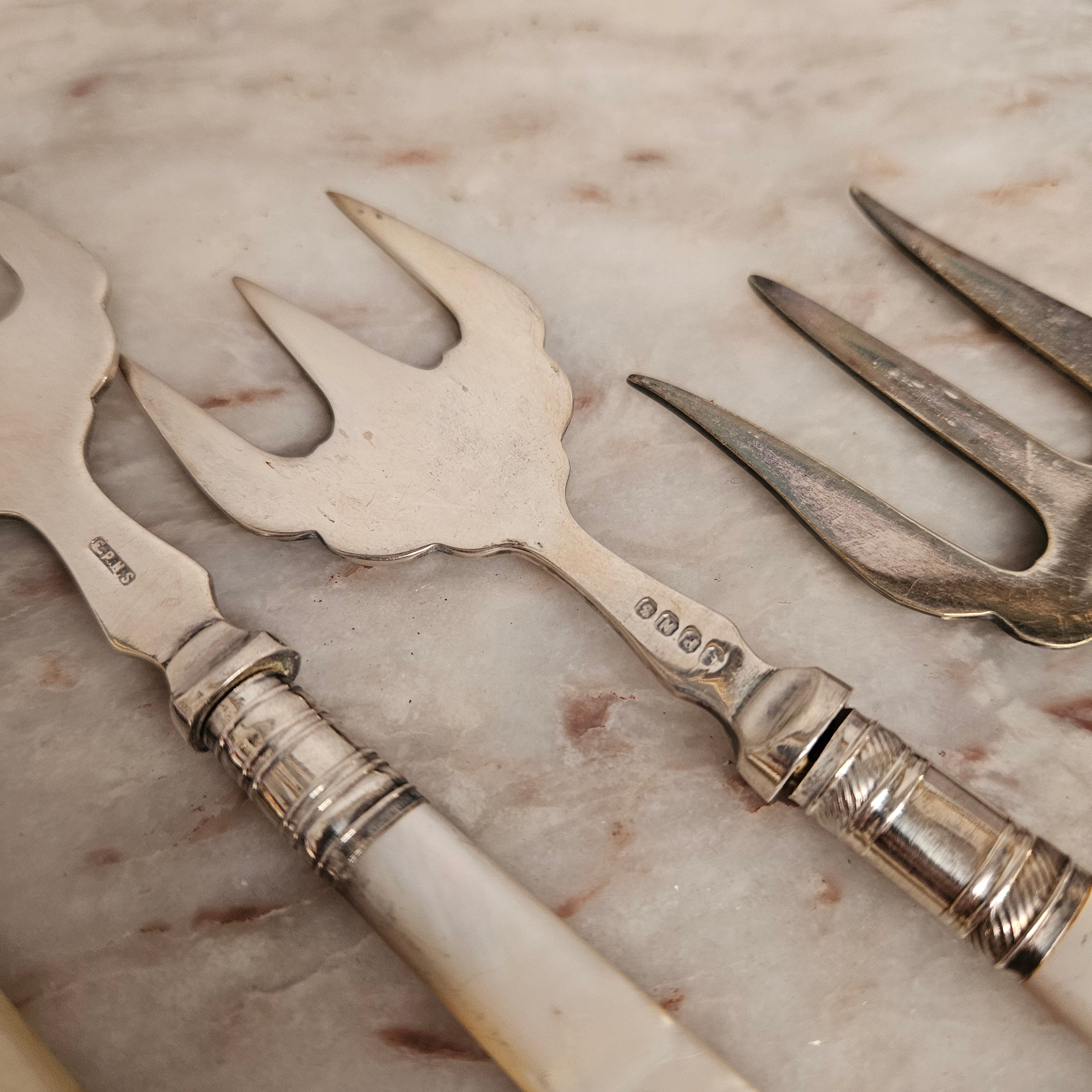 Assorted Mother Of Pearl & Silver Plate Cutlery (5 Items) | Antique & Vintage | Moonee Ponds Antiques | Australia Wide