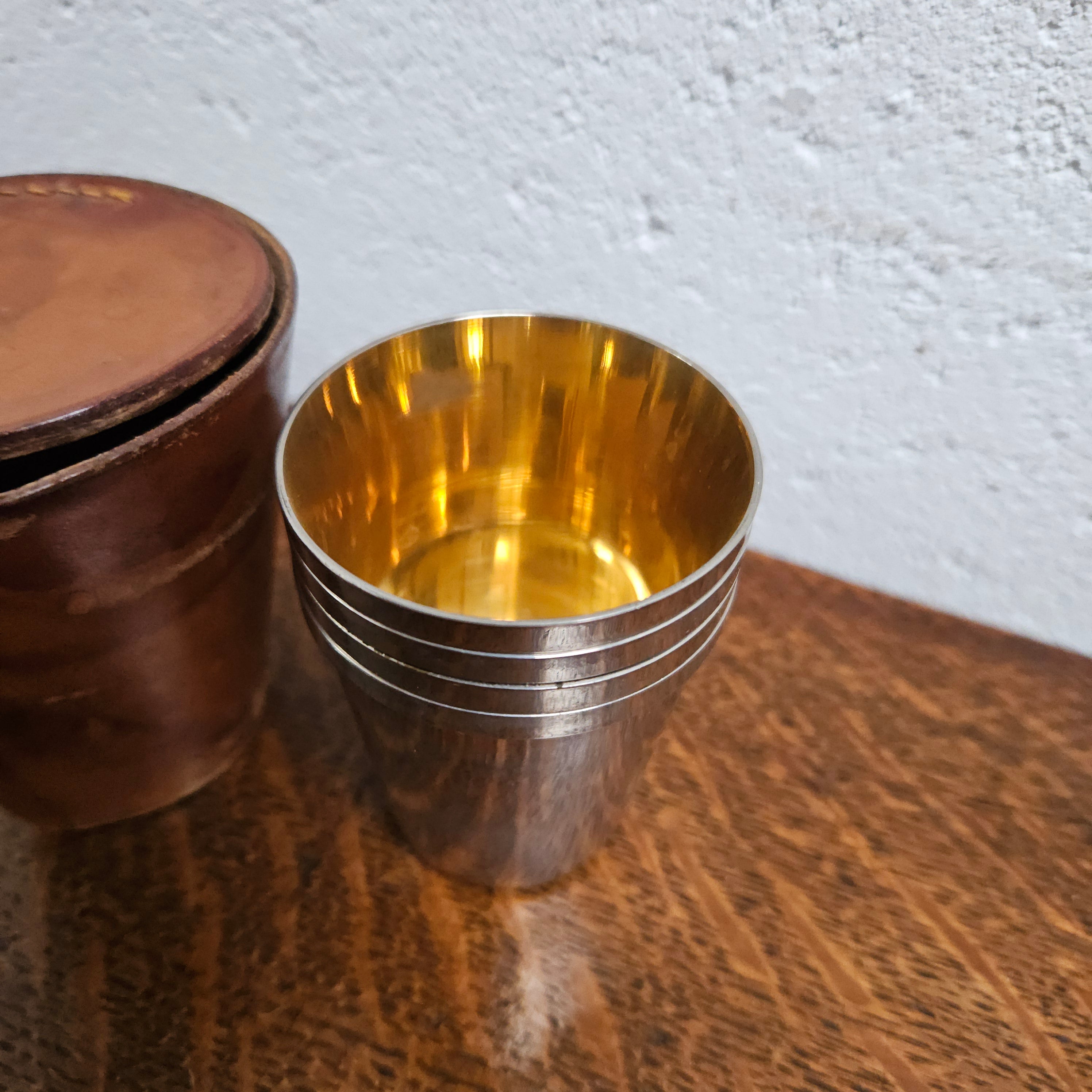 Antique Set Of Stirrup Cups In Leather Case | Antique & Vintage | Moonee Ponds Antiques | Australia Wide Delivery